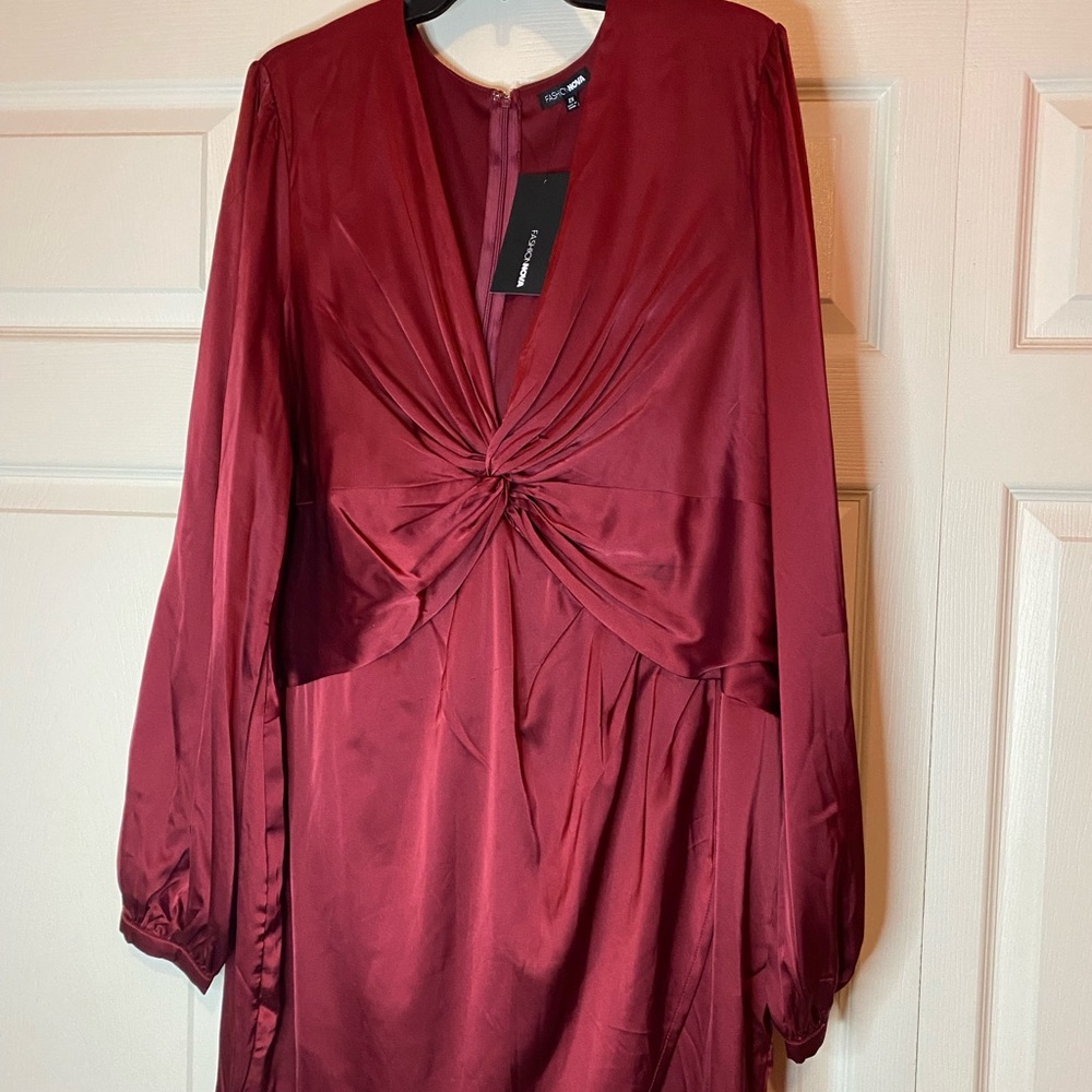 Long sleeved Burgundy dress